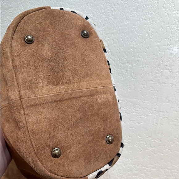 Leopard Print Faux Hair Tote, Travel or Makeup Bag, and Pouch Set - Picture 3 of 12